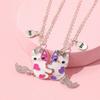 2Pcs/pair Cute Cartoon Cat Shape Pendant Chain Best Friends Necklace Friendship Jewelry Couple Gift