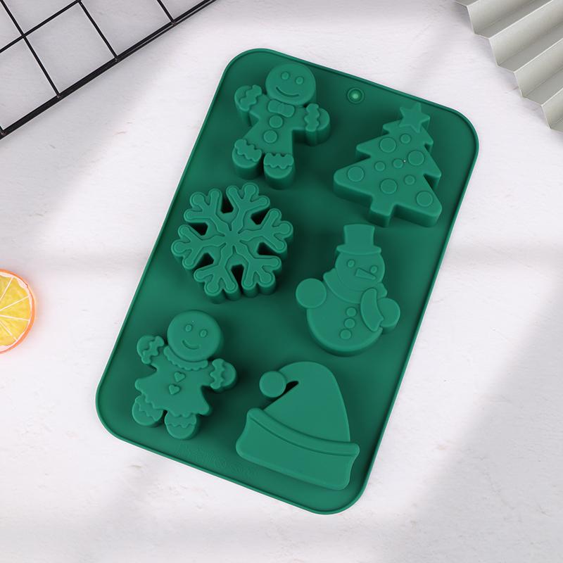 Силиконовые формы для мыла, 6 форм, рождественские стили, формы для Санта-Клауса, снеговика, праздничные формы для выпечки помадки своими руками