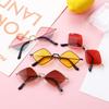 Fashion Small Quadrilateral Frame Metal Diamond Shape Sun Glasses Women's Sunglasses Men's Shades