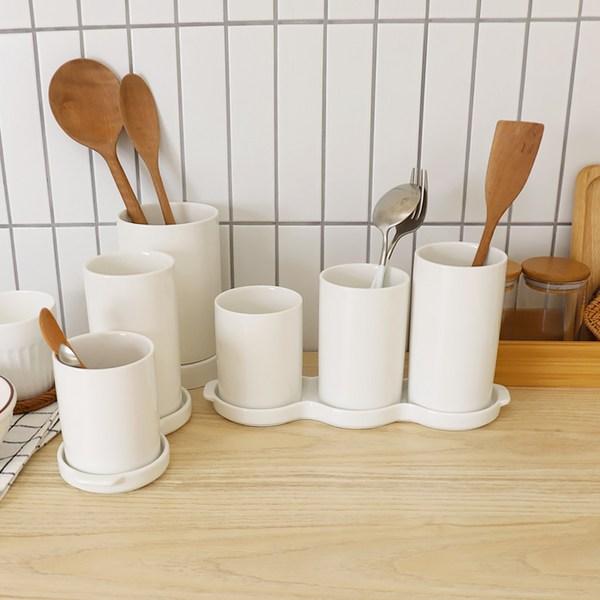 Bloom At Home Pure 3-hole Cutlery Set, Modern White, 1 Set, Korean Popular Tableware