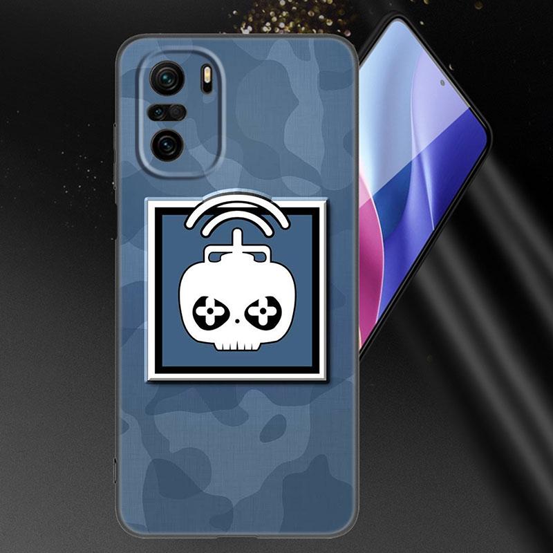 Радуга шесть:Чехол для телефона с логотипом Siege для Xiaomi Mi POCO X3 NFC GT M4 M3 12 11T 10T Pro A3 11 Lite NE 5G 12X 11i F3, мягкий черный чехол