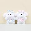 Dog Bowknot Plush Keychain Toy Pendant Stuffed Doll Cartoon Bag Decorations