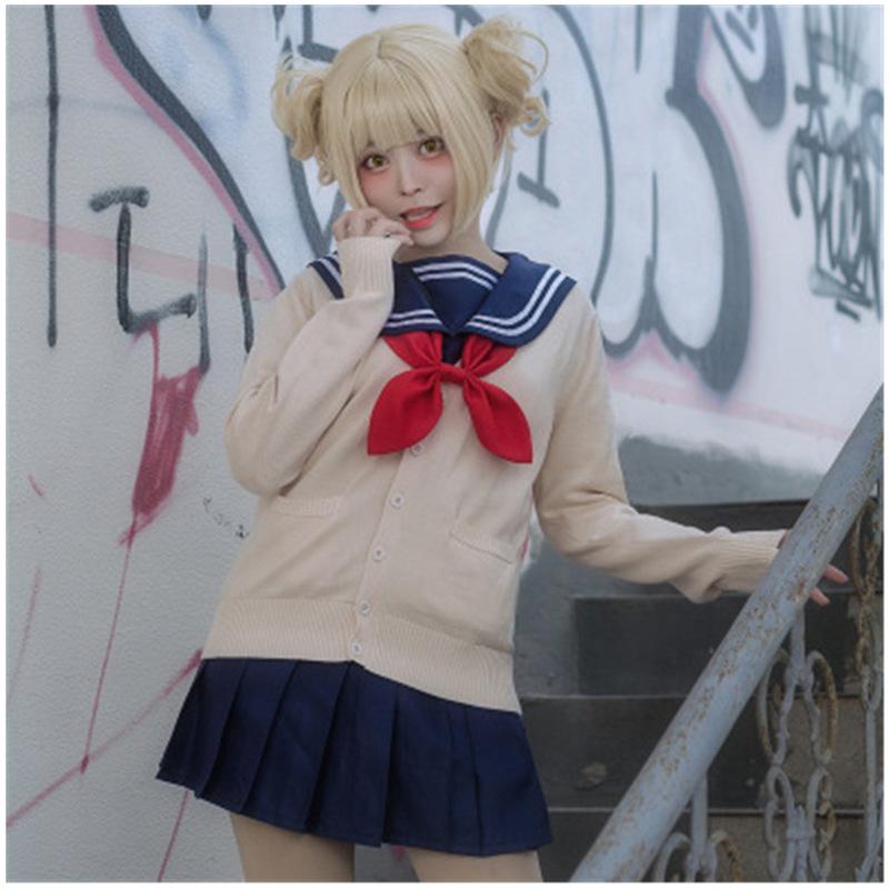 My Hero Academia Cosplay Costume Anime Cosplay Boku No Hero Academia Himiko Toga JK Uniform Women Sailor Suits with Sweaters