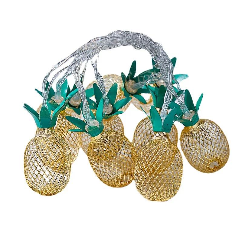 Металлическая комната сад вечеринка свадьба огни на открытом воздухе батарейки работающие рождественские декоративные феи светодиодные гирлянды ананас