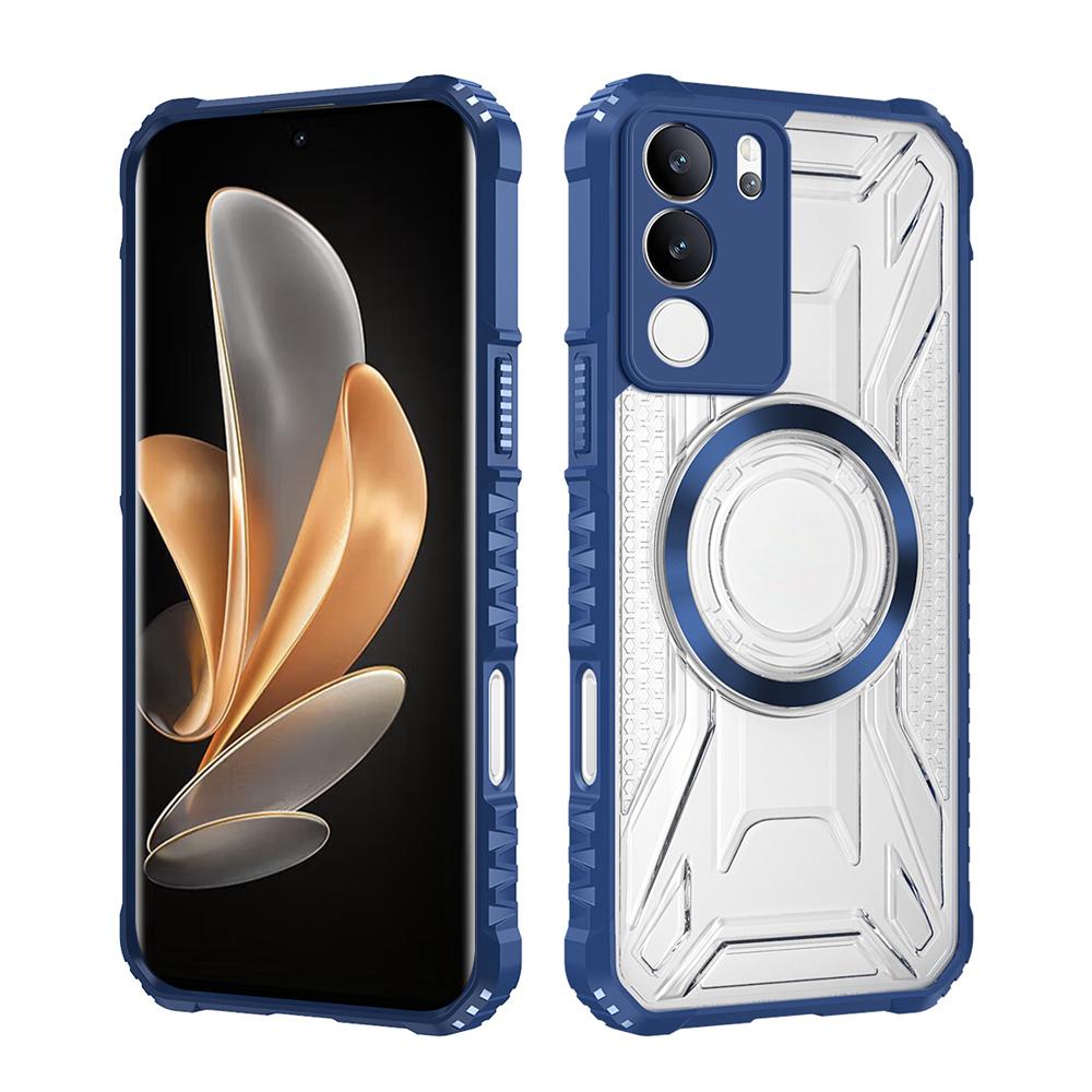 KEYSION Прозрачный магнитный чехол для VIVO V29 5G Мягкий силикон+ПК Сверхпрочный Ударопрочный Задняя крышка для телефона для VIVO V29 5G