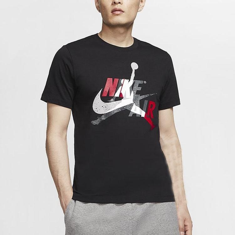 Мужская футболка с коротким рукавом Air Jordan Jumpman Classics Логотип Печатный Черный Мужская CV1736-010