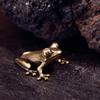 Solid Brass Mini Frog Desktop Ornament Decorative Keychain Lucky Toad Animal Figurine Home Decor