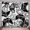 Gamer Curtains Video Game Gamepad Controller Print Pattern Window Drapes For Kids Boys Girls Bedroom Curtains 2 Panels Drapes