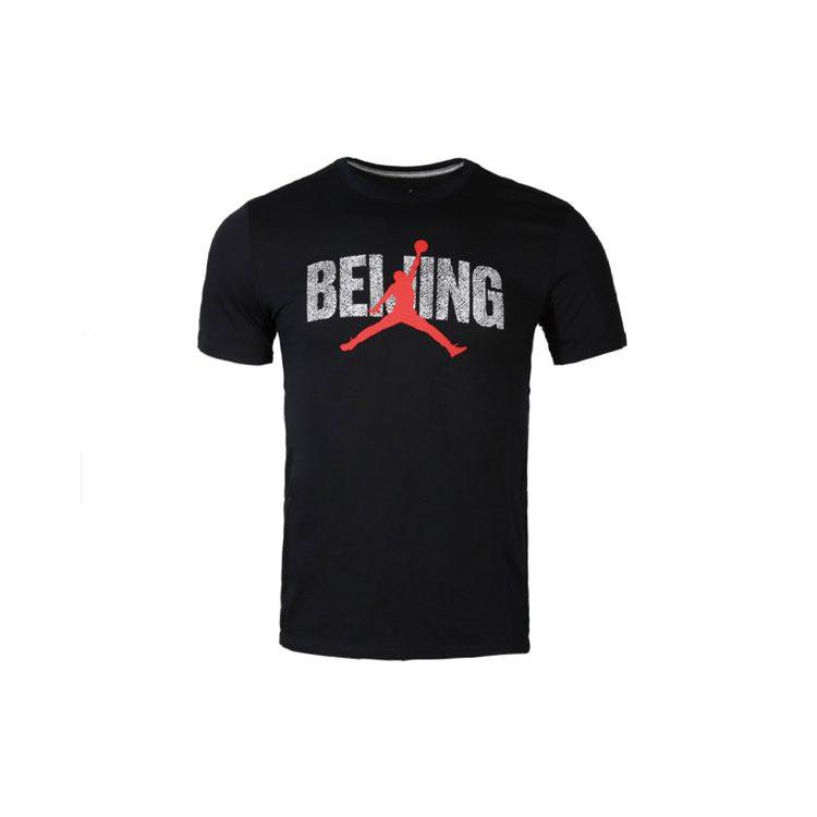 Jordan Air Jordan Air City T Shirts Men's Black Crew Neck Moderate Straight Fit BV6640-010