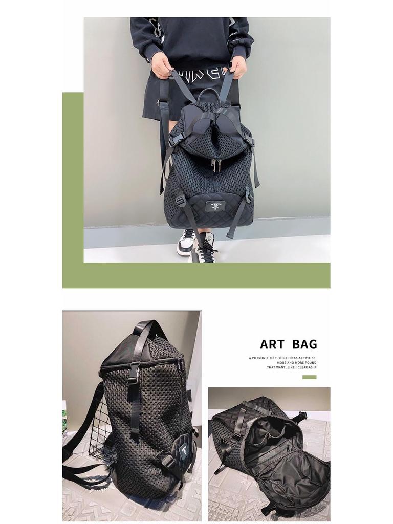 Стильный рюкзак из нейлоновой сетки с двойной молнией - Большая вместимость для альпинизма на открытом воздухе