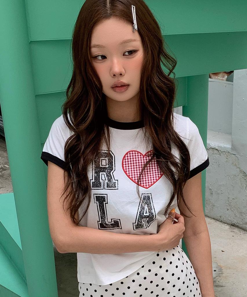 ROLAROLA I Love Rola Patchwork Ringer T-Shirt White