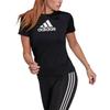 Adidas T Shirts Women's Black Crew Neck Moderate Straight Fit GL3820