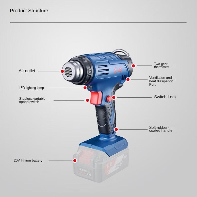 Dongcheng аккумуляторный тепловой пистолет DCQB550 литиевый аккумулятор удобный небольшой пистолет для выпечки беспроводной пластиковый сварочный пистолет электрический для выпечки
