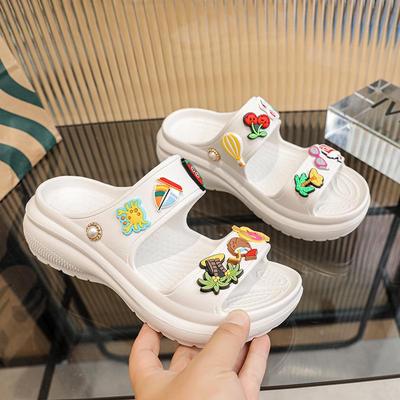 Женские летние сандалии и шлепанцы на толстой подошве, увеличивающие рост, в корейском стиле, для повседневной пляжной носки