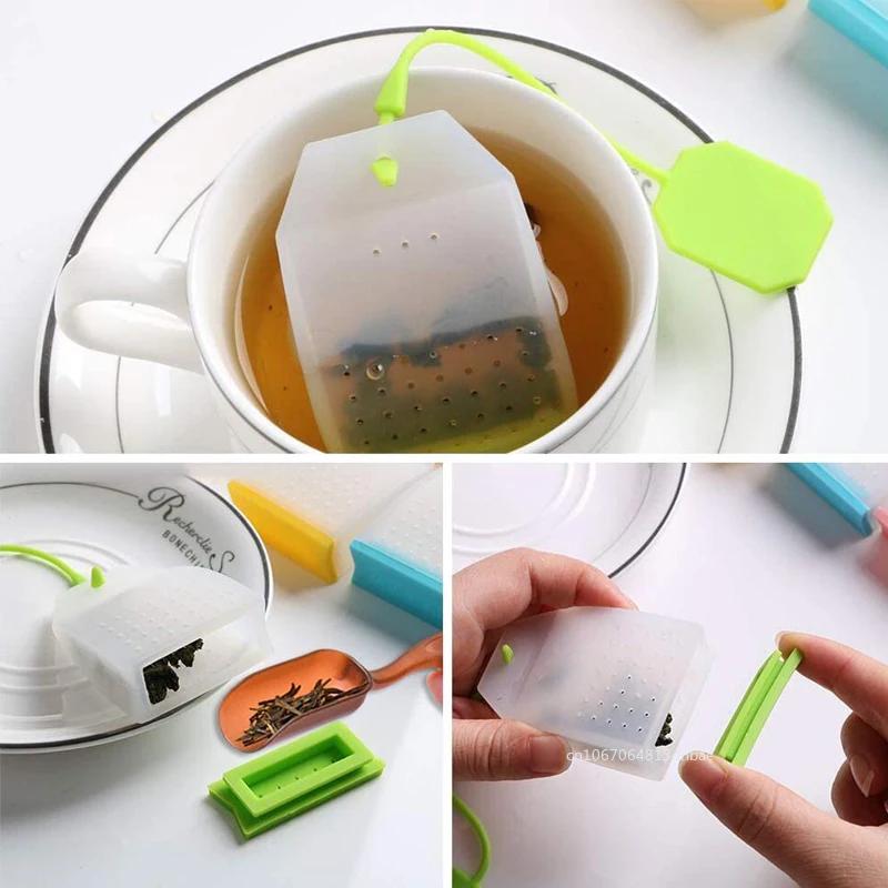 Food-grade Silicone Tea Bags Colorful Style Strainers Herbal Loose Tea Infusers Filters Scented Teaware Infusers Kitchen Tools