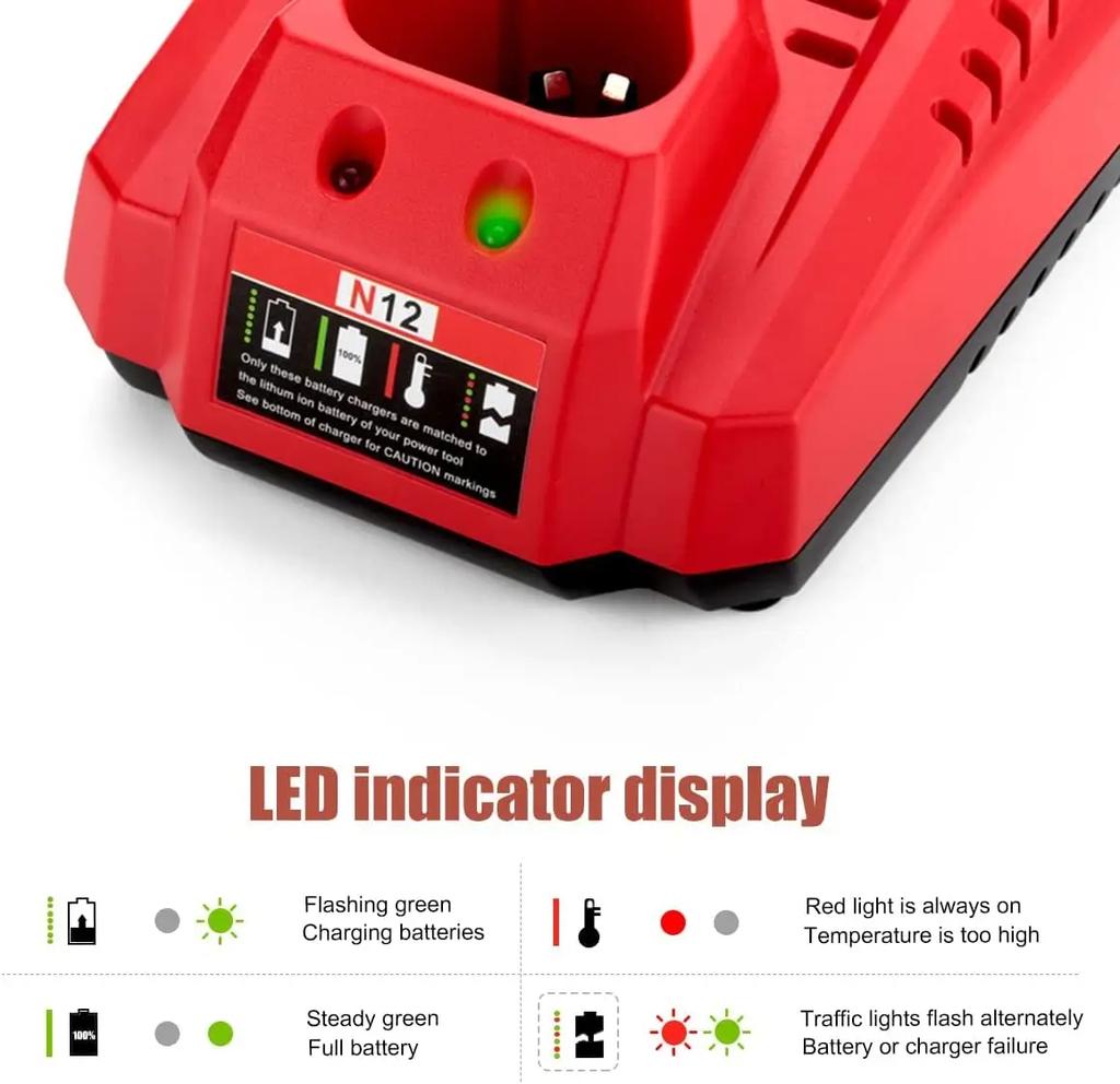 Зарядное устройство для литий-ионных аккумуляторов Milwaukee M11 N11 1A быстрая зарядка Замена 18-11-1111 18-11-1111 C11B C11BX
