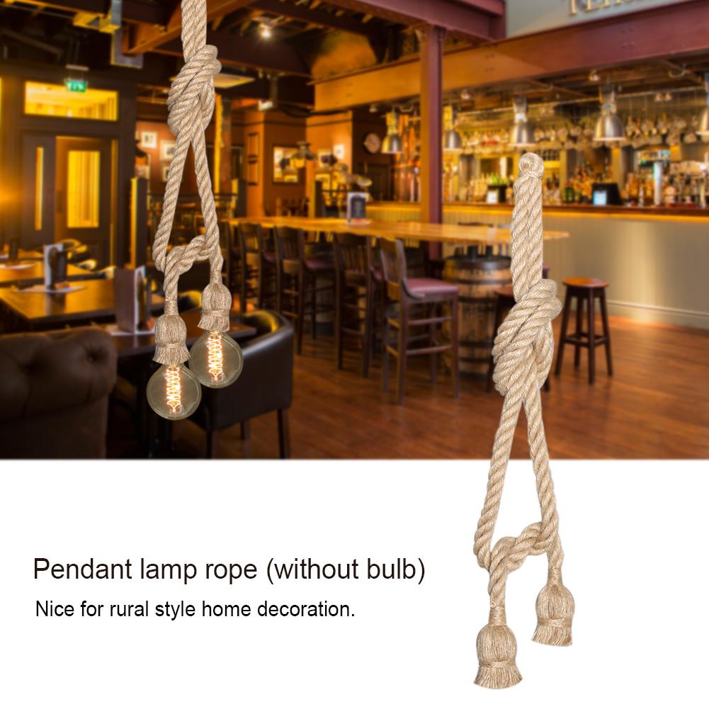 2 м E27 винтажный пеньковый канат потолочный светильник основание подвесной светильник патрон лампочки 85-265 В (2*держатель)
