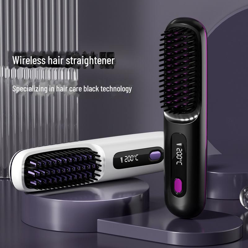 Расческа для выпрямления волос с ЖК-дисплеем и ионизацией — двойного назначения, портативная, для использования дома и в общежитии