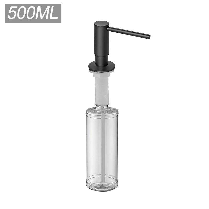 Диспенсер для мыла на кухню, 500 мл Черный дозатор Жидкое мыло Латунная головка насоса Бутылка для жидкого мыла Ручной пресс для мойки