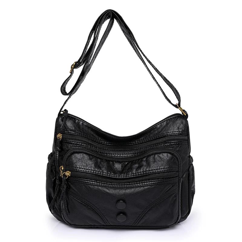 Модный винтажный женский мягкий кожаный handbag Женская компактная подмышечная сумка Повседневная ретро мини-сумка на плечо Премиум