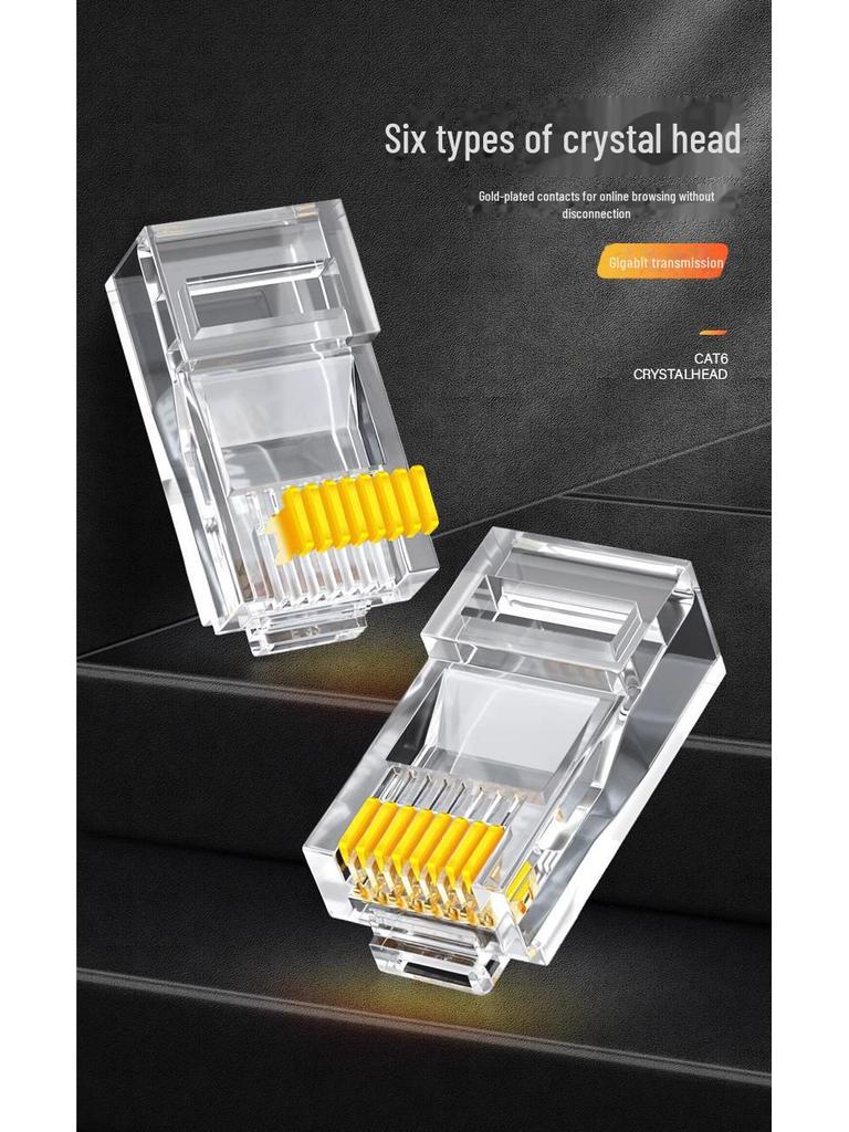 Shanze AP-S66 Cat 6 Unshielded RJ45 Gold-Plated 8P8C Plug, 100 Pack