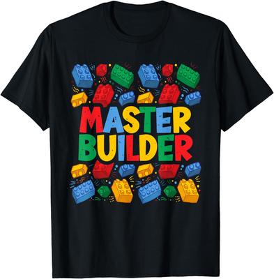 Футболка Brick Builder Funny Blocks Master Builder Уличная одежда Мужская одежда Топы Винтажная футболка Camisetas