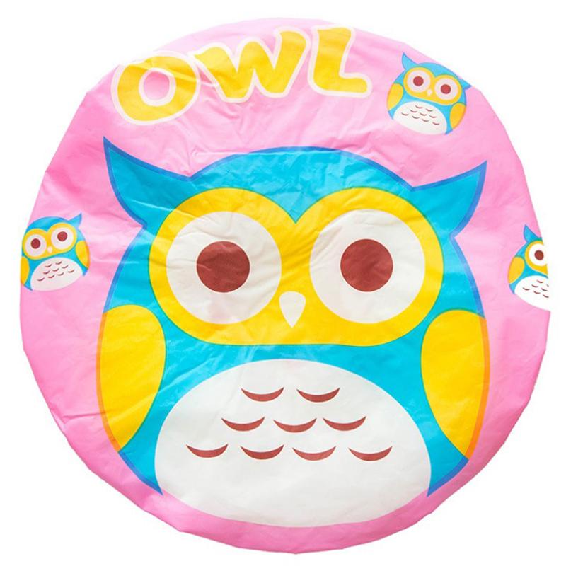 Cartoon Animal Shower Caps Waterproof Shower Bath Hair Cap For Baby Children Reusable Lace Elastic Band Bathing Accessories
