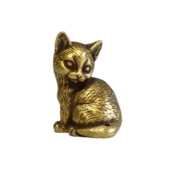Латунная статуэтка кошки, маленькая статуэтка кошки, держатель для благовоний, настольный ретро-мини-кошачий орнамент для домашнего офиса, чайного столика, автомобиля