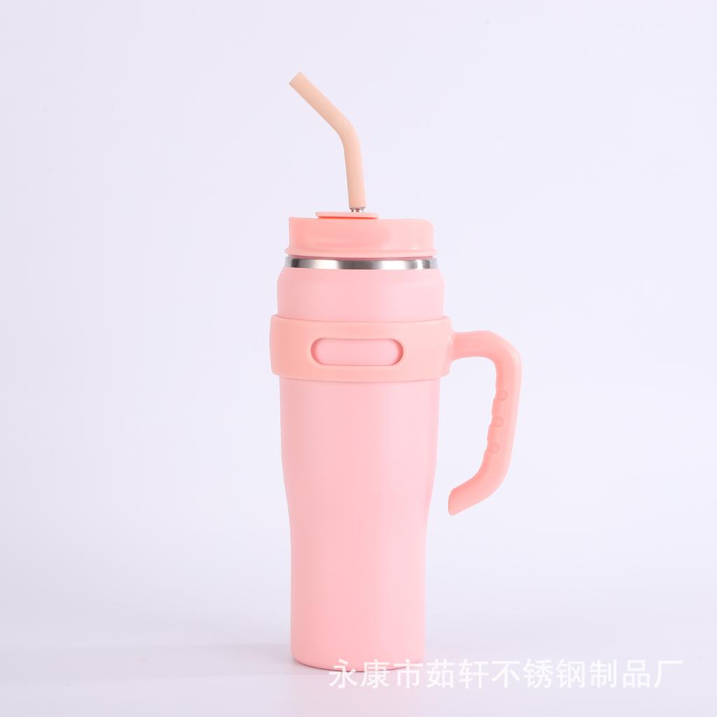 Соломенная кружка Big Mac из нержавеющей стали, большая емкость, 40 унций, кружка для льда, автомобиль с ручкой, автомобильная кружка