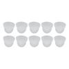 10 шт. вкладышей для слуховых аппаратов 12 мм 0,5 дюйма, двухслойные, мягкие, силиконовые, моющиеся, съемные, антистатические, белые