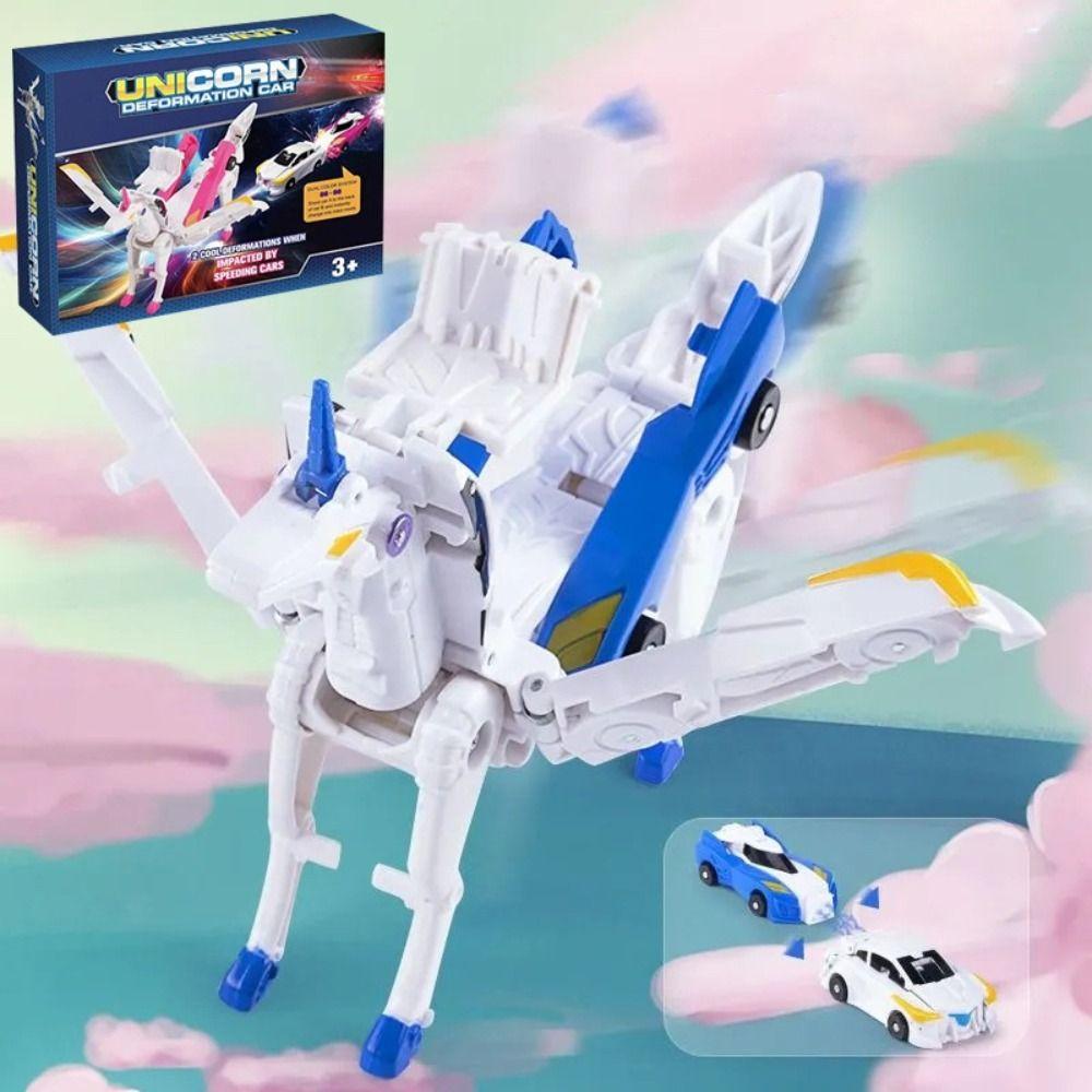 Winged Pegasus Car Model Inertial Sliding Racing Car Creative Car Transforms Into Unicorn Toy