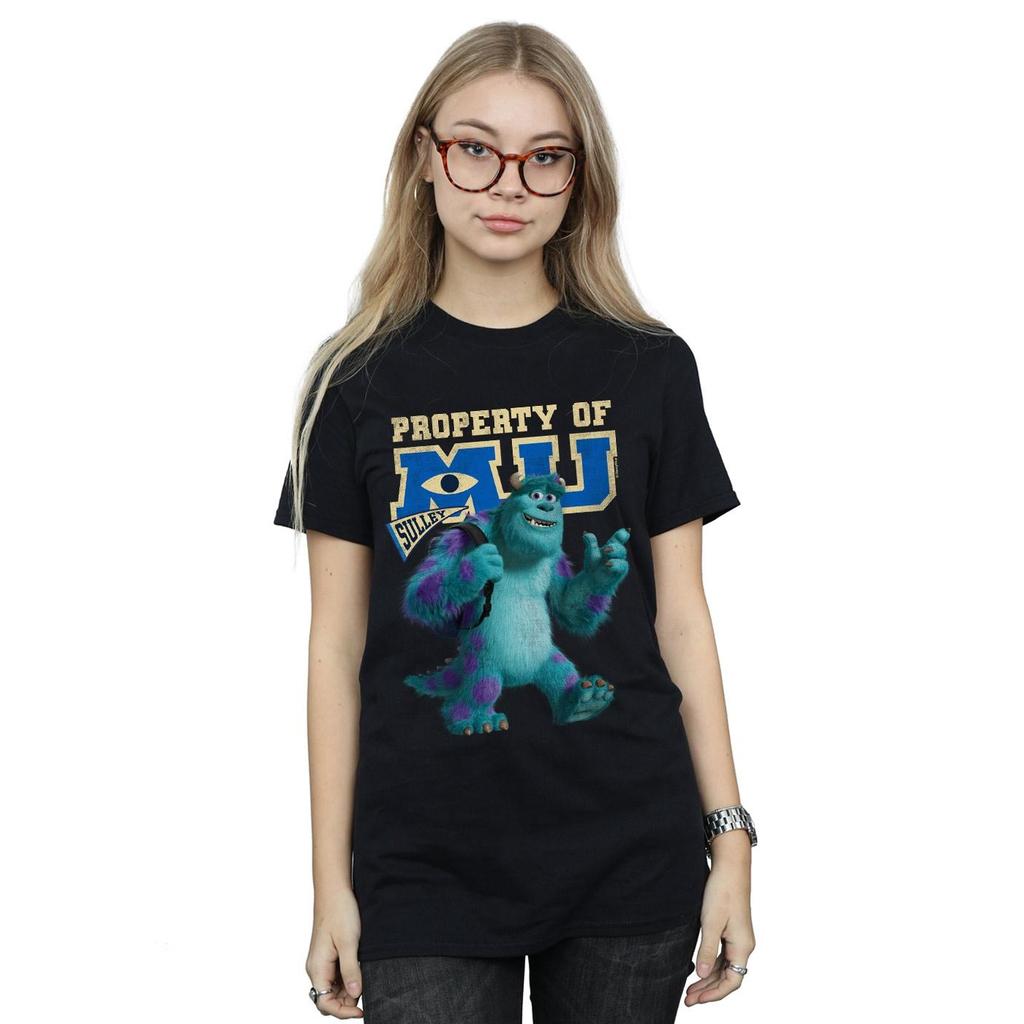 Disney Womens/Ladies Monsters University Property Of MU Sulley Cotton Boyfriend T-Shirt