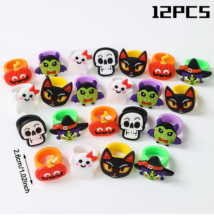 Силиконовые кольца для Хэллоуина Декорации для вечеринки Happy Halloween Тыквенный череп Декор для вечеринки по случаю дня рождения Детские сувениры Товары для вечеринки дома