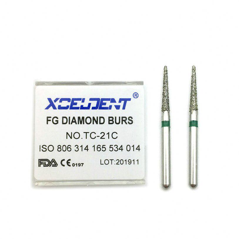 10 шт./кор., стоматологические алмазные боры, дрели, стоматологические боры Dia-burs для высокоскоростных наконечников, супер грубые стоматологические инструменты FG 1,6 м TC-21C