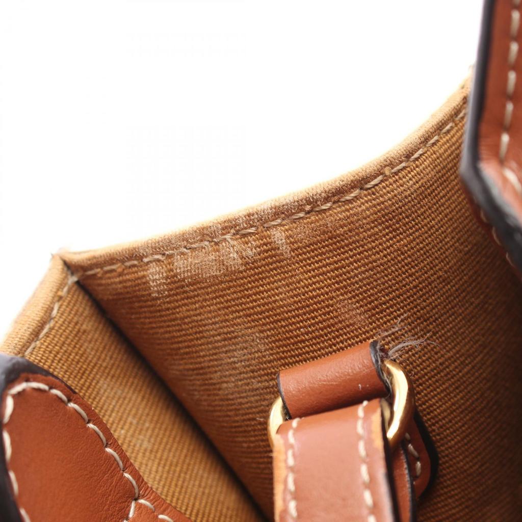 Used CELINE Mini Vertical Cover Triomphe 2WAY Handbag 194372BZK PVC coated canvas leather Beige Brown Used Women