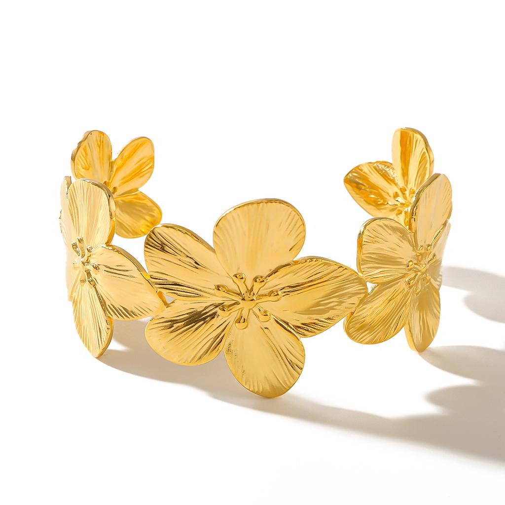 1 шт. Женский модный трендовый водонепроницаемый браслет из нержавеющей стали с цветком, цирконом, для свиданий, путешествий, банкетов, вечеринок, праздничного наряда, подарок