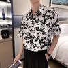 Men's Clothing Broken Flowers Shirts Stylish Pockets Spliced Summer Turn-down Collar Loose Casual Vintage Single-breasted Shirts
