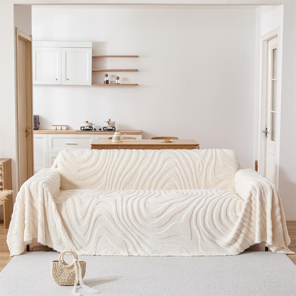 Узор из жаккардового флиса с рисунком из колец роста, мягкое, утолщенное, универсальное одеяло для гостиной, постельное белье, теплое полотенце