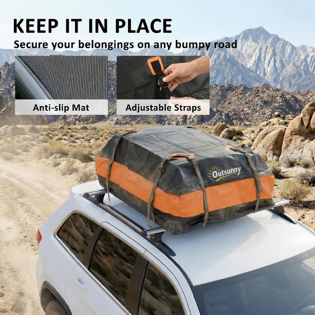 Roof Luggage Rack 425 Liters Waterproof For Car Orange