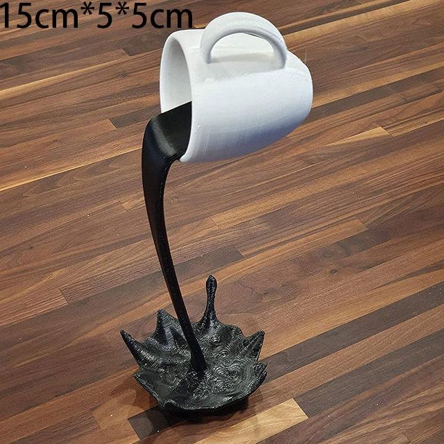 15cm Sculpture Home Decor Statues  Figurines Nordic Living Room Decoration Desk Table Floating Magic Splash Spilling Coffee Cup