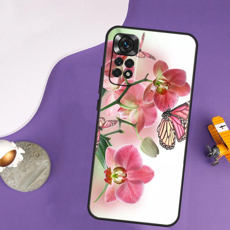 Цветной чехол с орхидеями для Xiaomi Redmi Note 14 13 Pro 12 9 10 11 Pro 10S 11S 12S Redmi 14C 13C 10C 12C