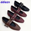Fashion Luxury Female Soft Footwear Round Toe Ladies Flats With Shoes Shallow Fashion Buckle Strap Shoes Flats Mary Janes For Women