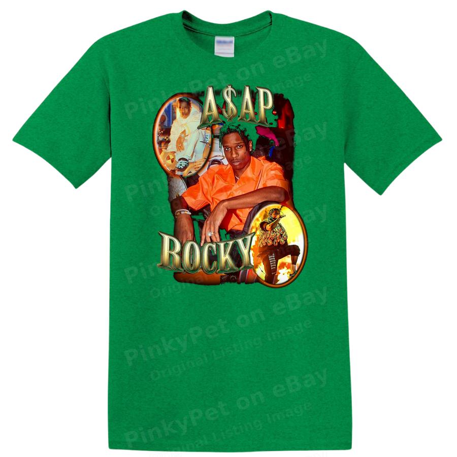 A$AP Rocky Винтажная футболка с принтом Ретро Футболка для любителей музыки Модная уличная одежда