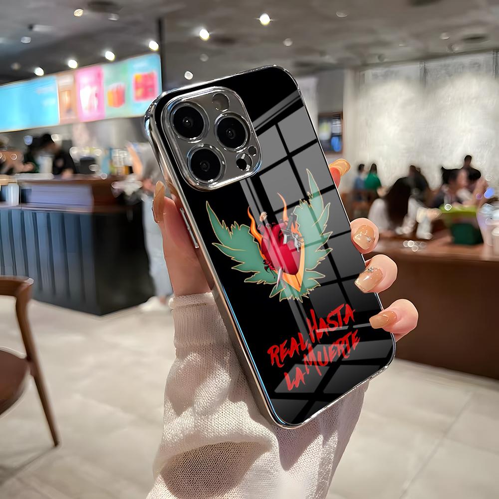 Чехол для телефона рэпера A-Anuel AA Для IPhone 17 Pro Max 15 Pro 16 14 Plus 12 13 Mini 11 Pro Ударопрочный Гальванизированный Стеклянный Чехол