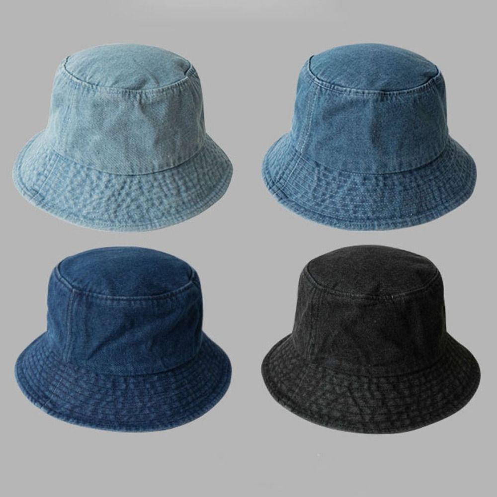 Унисекс Солнцезащитная Панама Однотонная Тканевая Солнечная Шляпа Новая Мужская Джинсовая Пляжная Кепка