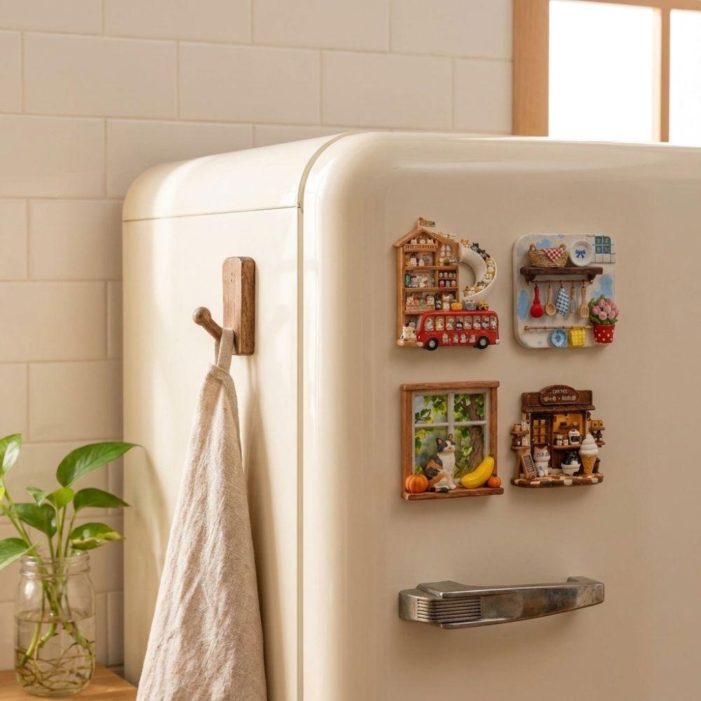 Resin Refrigerator Magnet Cat Themed Home Decoration Magnets Refrigerator Decoration Dishwasher