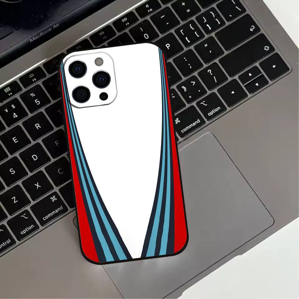 Чехол для телефона Martini R-Racing S-Stripe для iPhone 17,16,15,14,13,12,11 Plus,Pro Max,XS, Мягкий силиконовый черный чехол