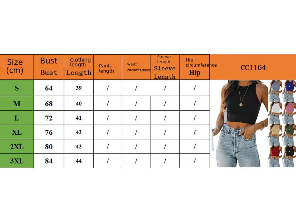 2023 Sleeveless Round Neck I-shaped Vest T-shirt In Solid Colors for Women