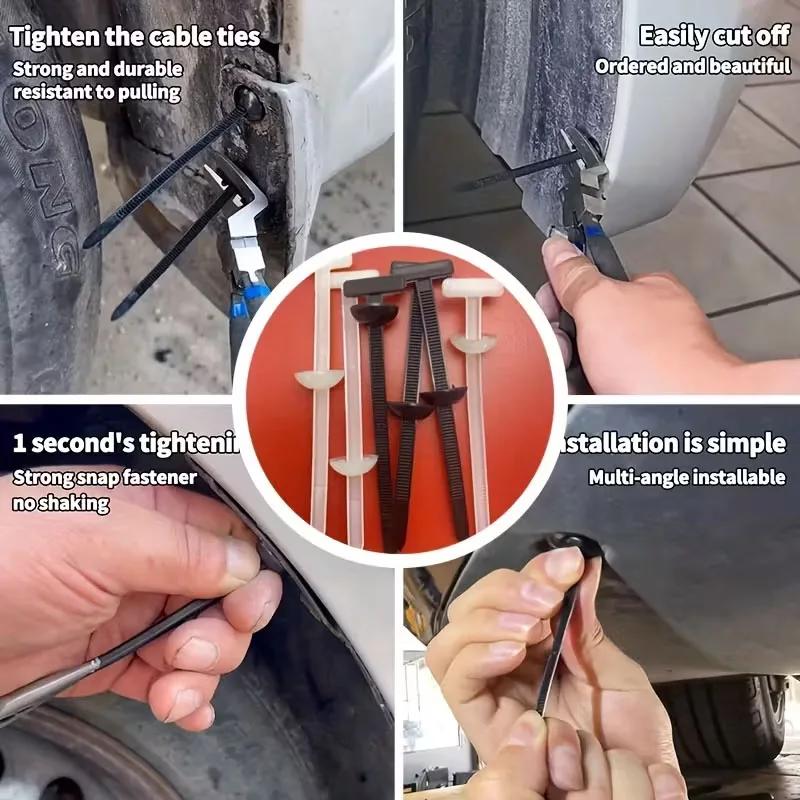 10-500 шт. Белые самоблокирующиеся нейлоновые кабельные стяжки-защелки Стяжки для проводов Раскрывающиеся zip-ленты Крепеж для автомобильных труб и кабелей Фиксатор для пучков
