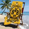 Custom Name Personalized Borussia Dortmund Bvb Print Beach Towel, for Trip Camping Beach Party Home Decor, Birthday Gift for Family & Friends